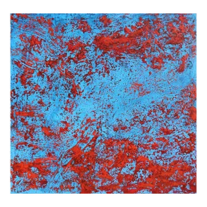 Blue and Red Abstract, Gustavo Schmidt Oil Painting