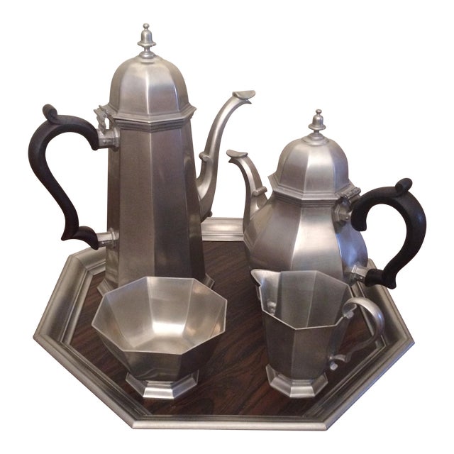 Vintage Gorham Pewter Coffee & Tea Set 5 Pieces Chairish