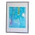 Popcorn. XXI Abstract Silver Framed Blue Painting For Sale