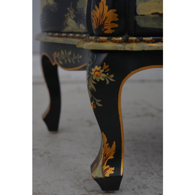 Italian Hand Paint Decorated Chinoiserie Commode Chest For Sale - Image 14 of 17