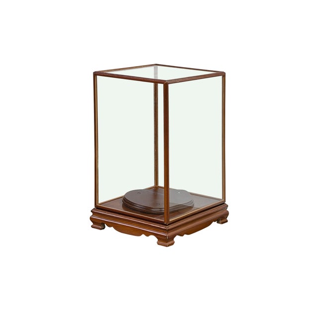 Vintage Glass Transparent Rectangular Shape Cover Display Case For Sale - Image 4 of 9