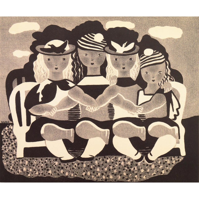 'Sisters' by Nura Ulreich, 1935, Art Student's League, Salon D'Automne, Art Deco, Paris, Smithsonian Museum of Art, San Diego Museum of Art For Sale