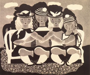 'Sisters' by Nura Ulreich, 1935, Art Student's League, Salon D'Automne, Art Deco, Paris, Smithsonian Museum of Art, San Diego Museum of Art