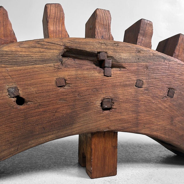 Rustic Antique Japanese Wooden Gear Segment, 1890s For Sale - Image 3 of 18