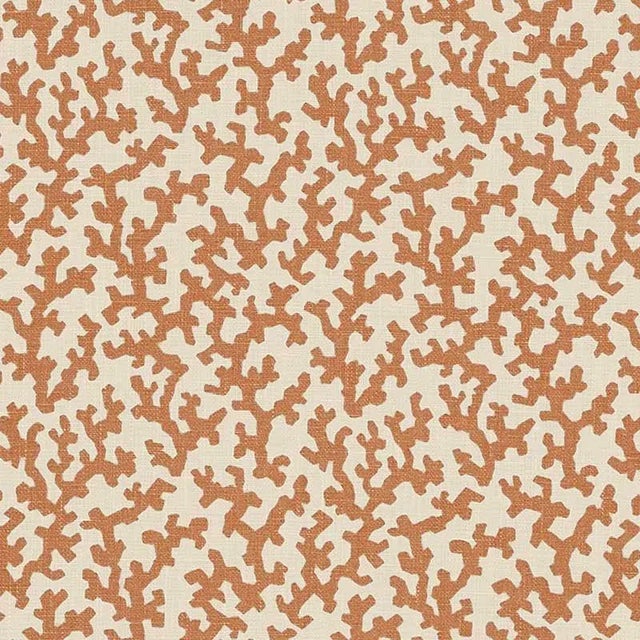 Schumacher X Veere Grenney Folly Fabric in Burnt Orange For Sale