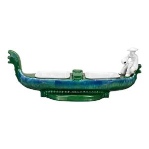 Mid-Century Royal Haeger Porcelain Gondola Centerpiece Olive Serving Set