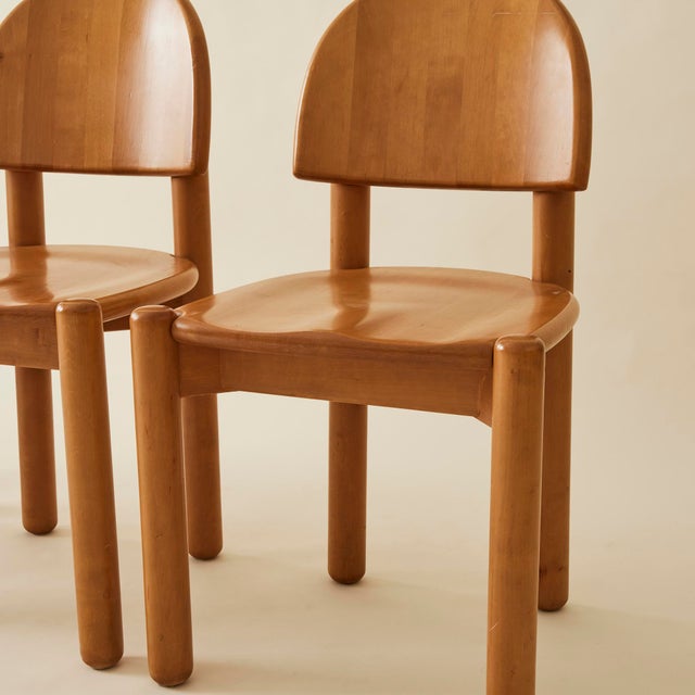 Wood Rainer Daumiller Solid Pine Dining Chairs, Set of 6, 1970's For Sale - Image 7 of 12