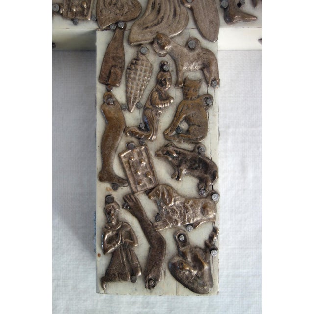 Metal Folk Art Cross by Estela Ogazon, Mexico For Sale - Image 7 of 11