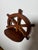Mid 20th Century Vintage Nautical/Coastal Solid Wood Ship Wheel Wall Shelves, a Pair For Sale - Image 5 of 9