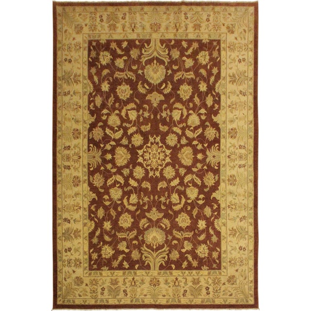 Brown 1990s Shabby Chic Kafkaz Brown/Tan Wool Rug -10'1 X 14'0 For Sale - Image 8 of 8