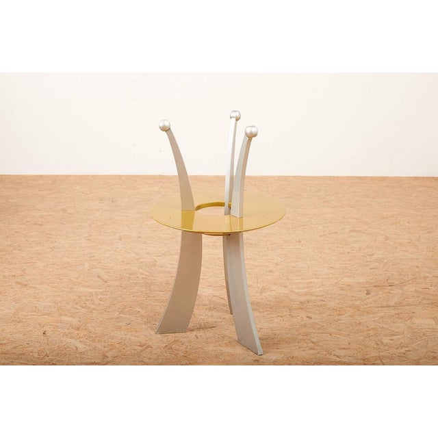 Silver Metallic Orchid Wood Frame Side Table by Massimo Morozzi for Archizoom, 1980s For Sale - Image 4 of 15