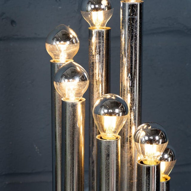 Vintage 20th Century Italian Chrome Multi-Light Table Lamp from Reggiani, 1970s For Sale - Image 17 of 18