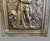 Antique Brass Repoussé Hanging Scenic Plaque Hunter With His Dog & Game Animals For Sale - Image 4 of 11