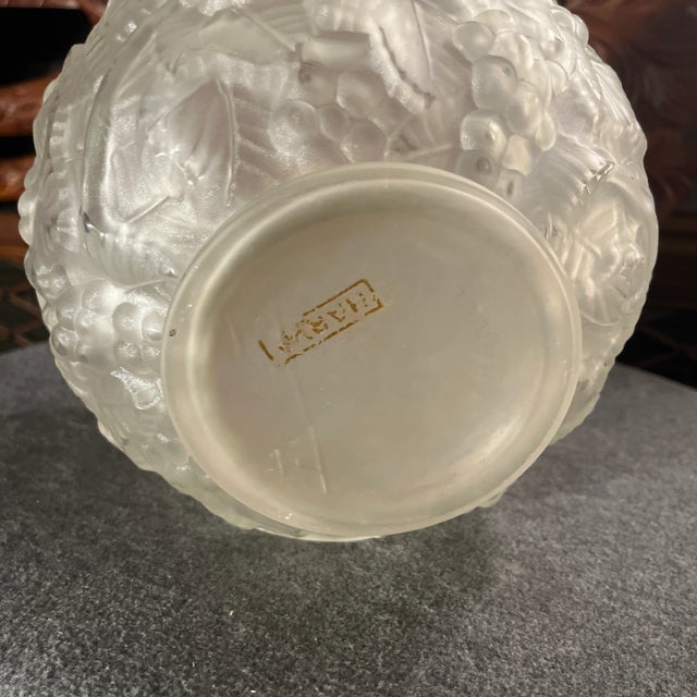 1920s 1920s Espaivet France Art Deco Acid Etched Glass Vase For Sale - Image 5 of 11