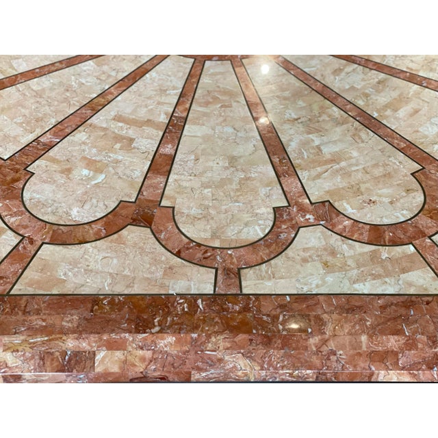 1980s 1980s Vintage Maitland Smith Fossilized Coral Tessellated Stone Dining Table For Sale - Image 5 of 9