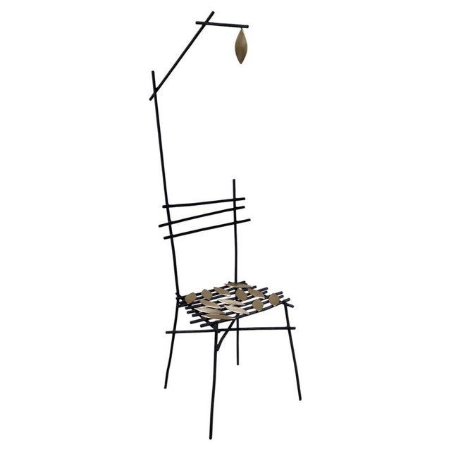 Autumn Chair in Steel and Brass by Frederic Gaillard For Sale - Image 8 of 8