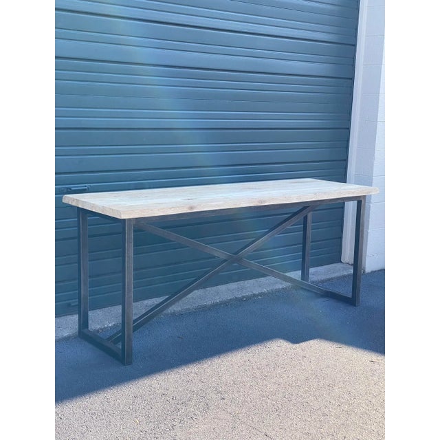 Timothy Oulton Timothy Oulton Old Wood & Metal Console For Sale - Image 4 of 12