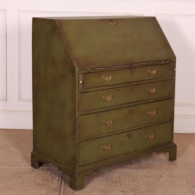 English Painted Secretaire in Oak For Sale - Image 12 of 15