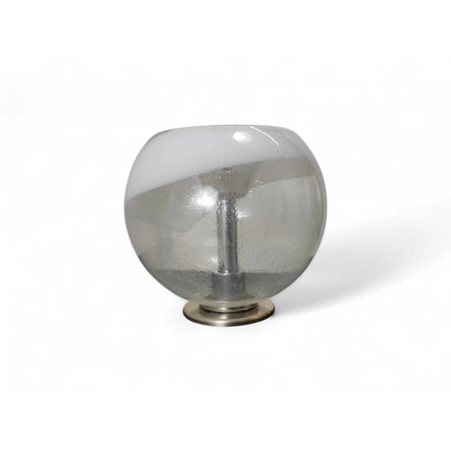 Silver Vintage Glass Table Lamp, 1970s For Sale - Image 8 of 8