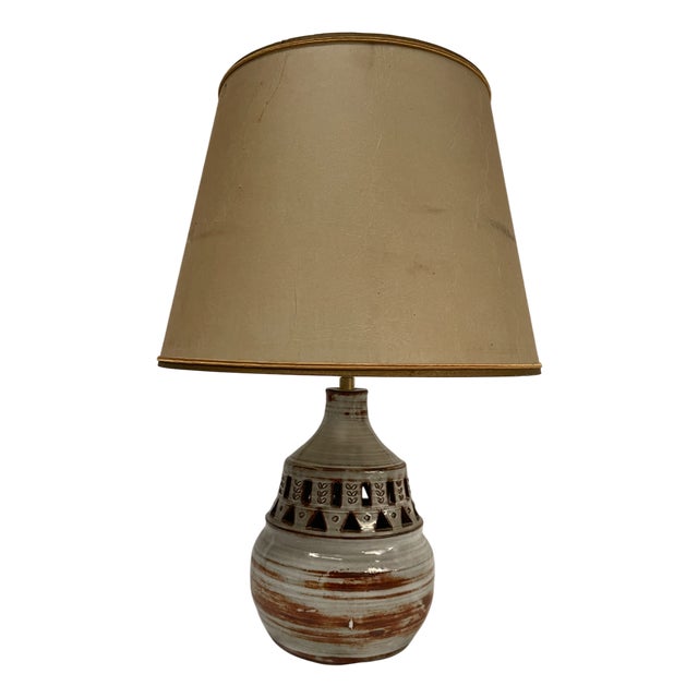Handcrafted Ceramic Lamp, Vallauris, 1970s For Sale