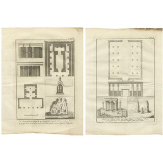 Elephantine and Philae Temples, 1776, Paper, Set of 2 For Sale