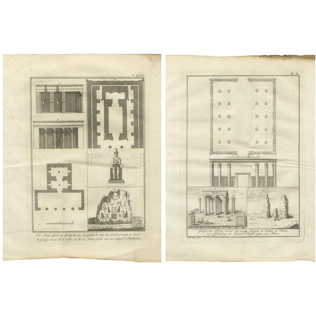Elephantine and Philae Temples, 1776, Paper, Set of 2 For Sale