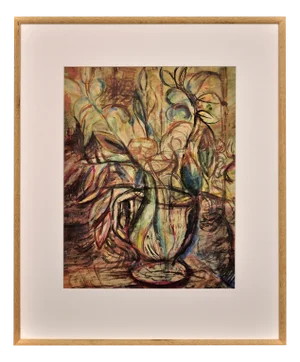 James Tower, Still Life of Cut Flowers in a Pottery Jug, 1945, Watercolour, Framed