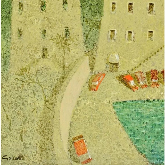 1970s Alberto Gallerati, The Hotel, Oil on Canvas, 1970s For Sale - Image 5 of 6