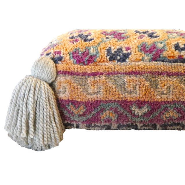 Midcentury Boujad Wool Floor Pouf For Sale - Image 6 of 6