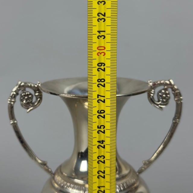 Handcrafted 800 Silver Amphora Vases, 20th Century, Set of 2 For Sale - Image 12 of 13