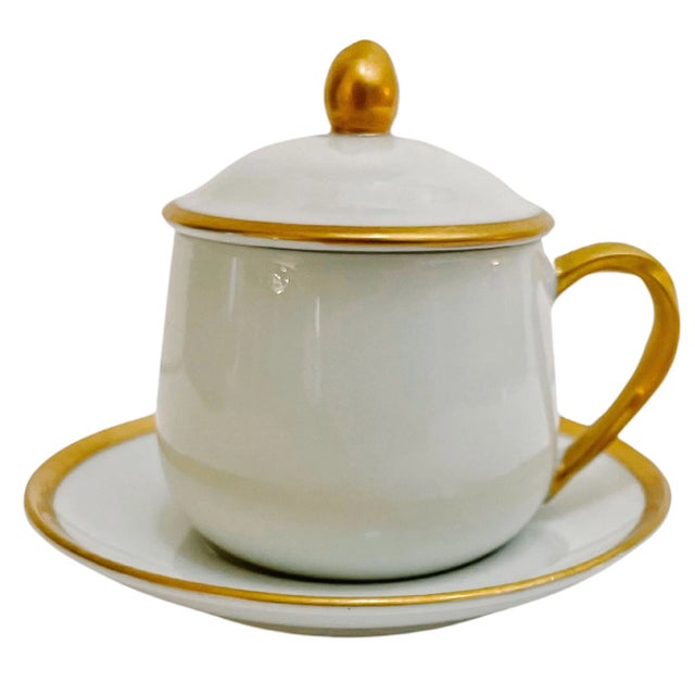 Ceramic 1980s Fitz & Floyd Pots De Creme Palais White Collection- Set of 12 For Sale - Image 7 of 12