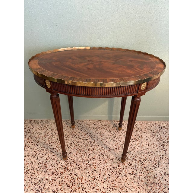 Late 20th Century Baker Furniture Stately Homes Collection Oval Mahogany Side Table — Blenheim Palace, Sir Humphrey Wakefield For Sale - Image 5 of 6