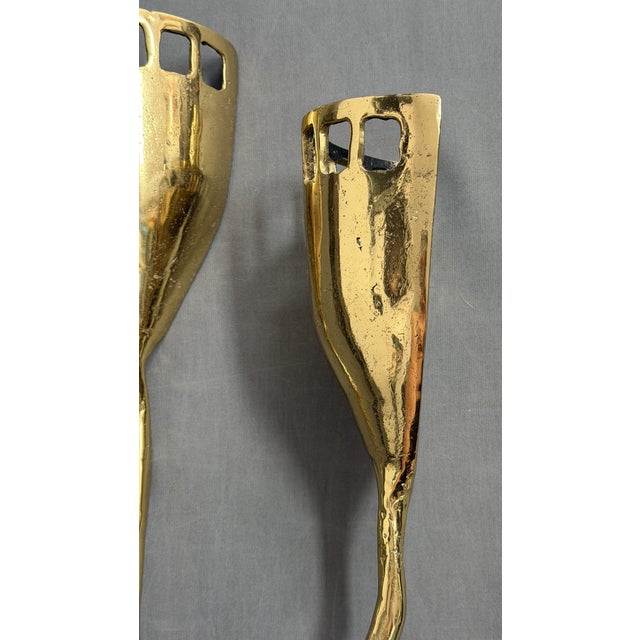 Brutalist Vintage Brutalist Sconces in Bronze by David Marshall, 1980s., Set of 3 For Sale - Image 3 of 7