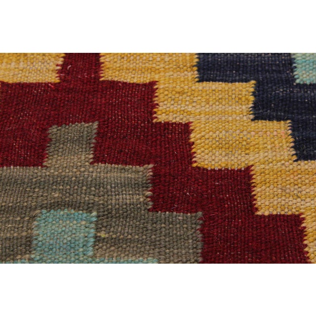 1990s Southwestern Kilim Brown Tan Wool Rug - 3'5" X 4'11" For Sale - Image 5 of 7