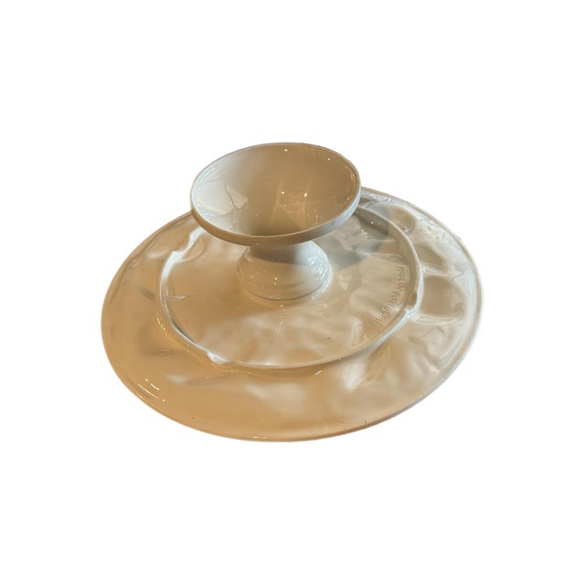 Mediterranean Vintage Portuguese Lemon Majolica Pedestal Cake Stand For Sale - Image 3 of 9