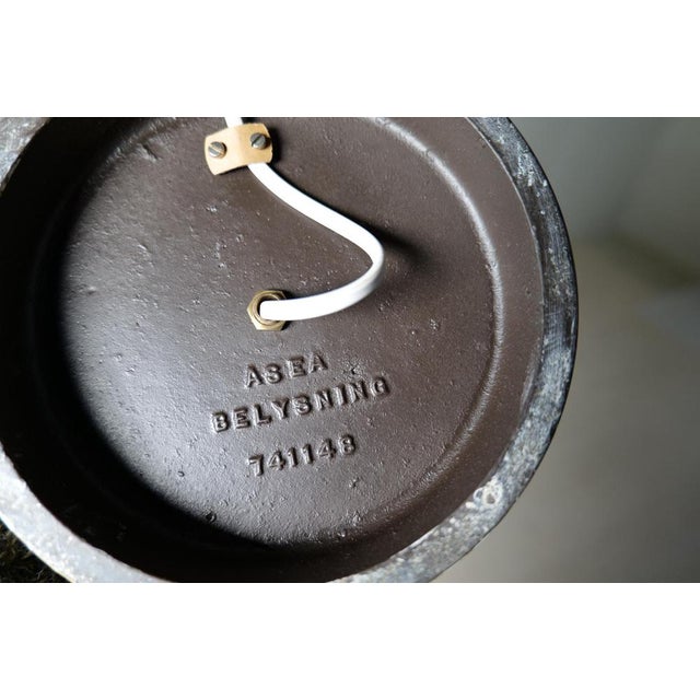 Mid-Century Asea Brass Floor Lamp with Round Cotton Shade, Sweden, 1960s For Sale - Image 15 of 16