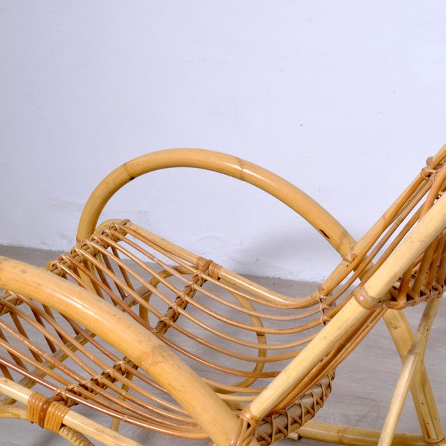 Bamboo Rocking Chair, 1970s For Sale - Image 3 of 16