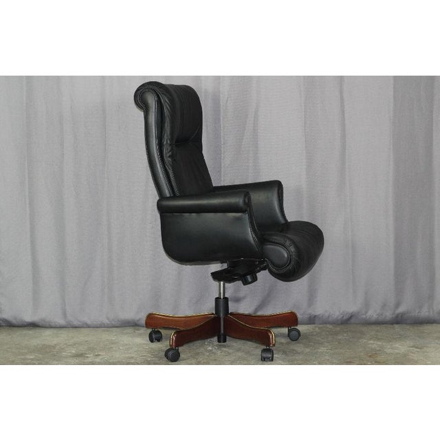 Leathercraft Contract Black Leather Executive Office Desk Chair Chairish