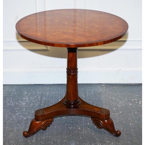 Traditional Empire French Burr Walnut Side Table For Sale - Image 3 of 12