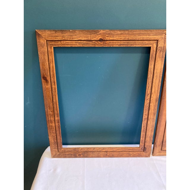 American 1960s Mid-Century Handmade Solid Wood Frames, Set of 2 For Sale - Image 3 of 7