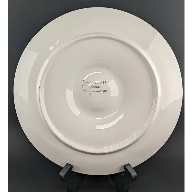 Rare and eye-catching vintage Sarreguemines oyster serving plate featuring a beautifully detailed crab center design,...
