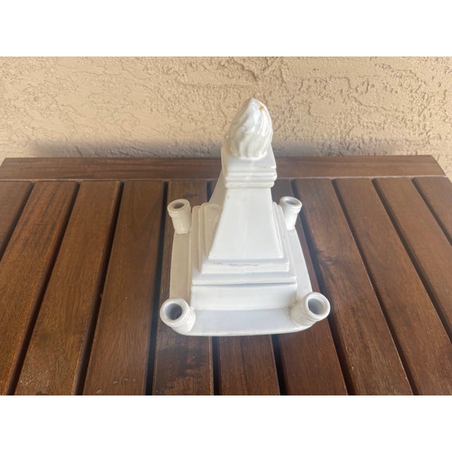 Ceramic white tulipiere flame at top point. Fantastic when filled with tulips! Please note this is the crown section of a...