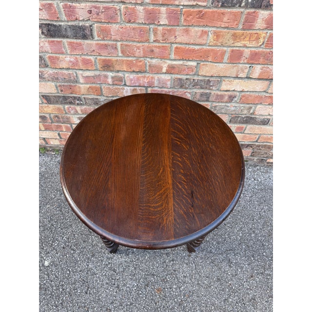 Brown Antique English Bobbin Twist Side Table For Sale - Image 8 of 10