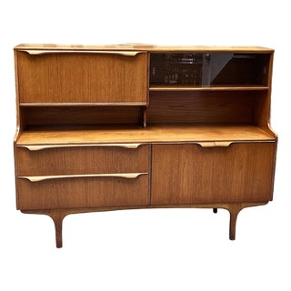 European Mid Century Modern Teak Mid-Board / Cocktail Credenza by S. Form, Uk c.1960 For Sale