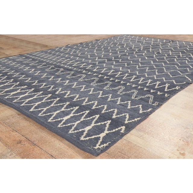 Slate Gray Contemporary Turkish Moroccan Rug, 06'02 X 09'06 For Sale - Image 8 of 10