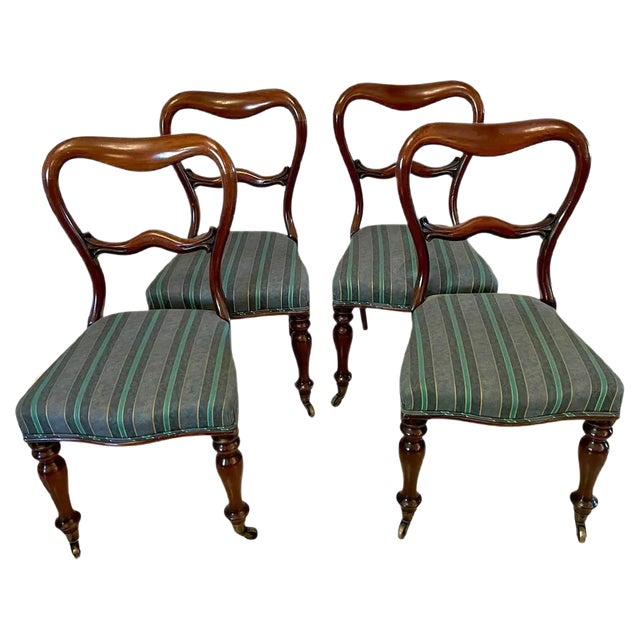 Victorian Mahogany Dining Chairs, Set of 4 For Sale