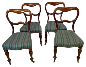 Victorian Mahogany Dining Chairs, Set of 4