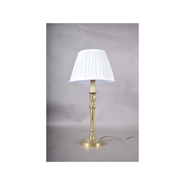 Metal Vintage Brass Table Lamp, 1920s For Sale - Image 7 of 10