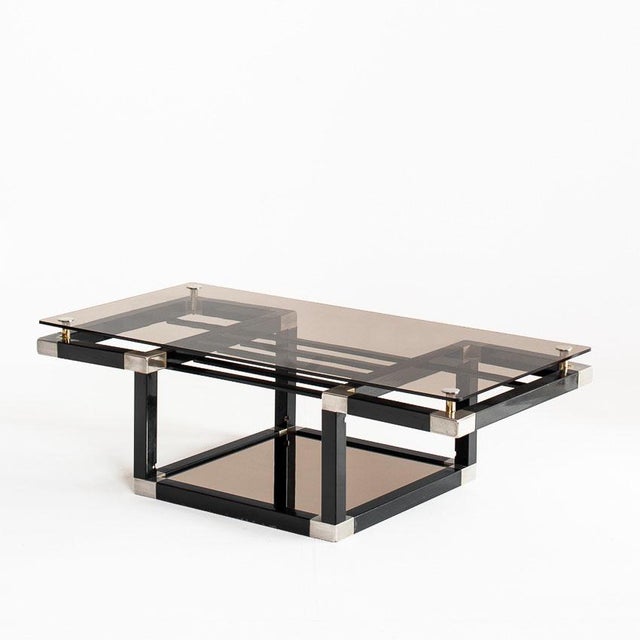 1980s Iron and Smoked Glass Coffee Table, France, 1980s For Sale - Image 5 of 18