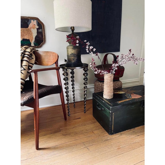 Vintage Heavy Brass Lamp For Sale In Chicago - Image 6 of 12